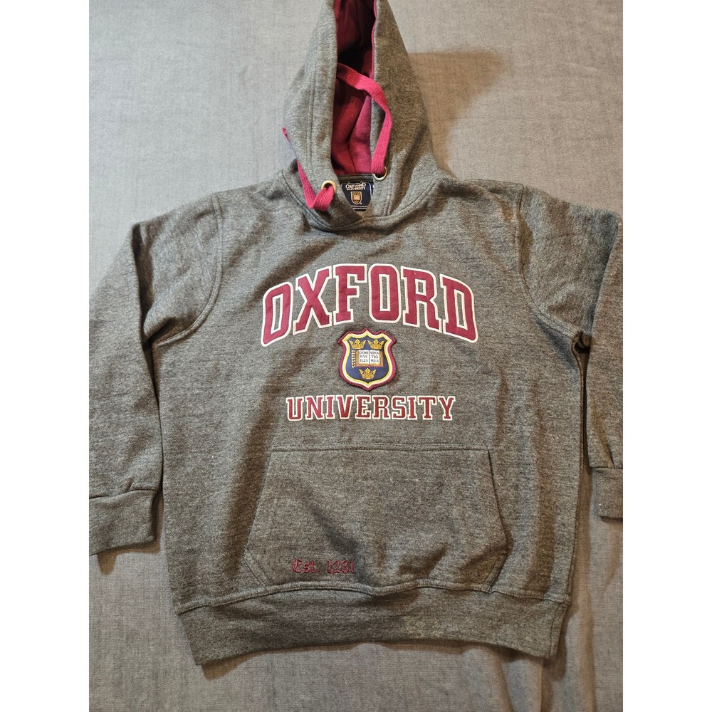 Oxford University Official Hoodie Sweatshirt Men L Maroon College England Crest